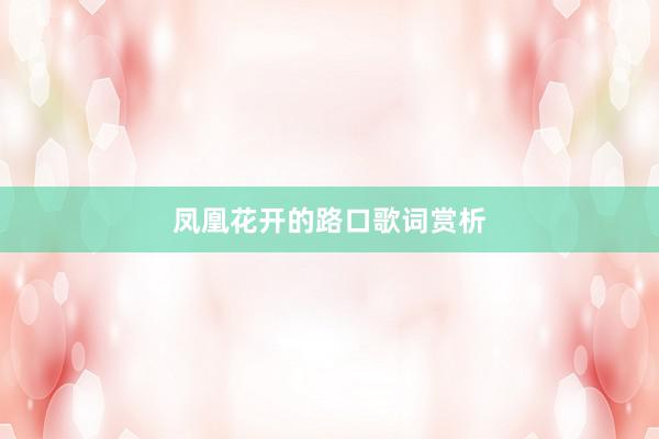 凤凰花开的路口歌词赏析